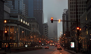 road between high-rise buildings