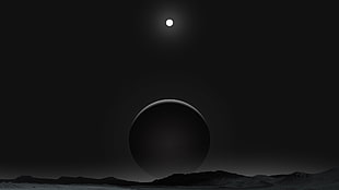 moon and sun digital wallpaper