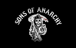 Sons of Anarchy text, Sons Of Anarchy, black background, typography
