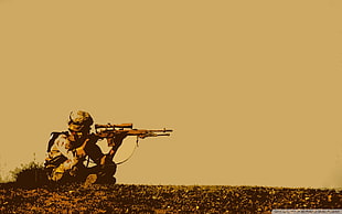 photo of soldier aiming rifle, sniper rifle, snipers, soldier, military HD wallpaper