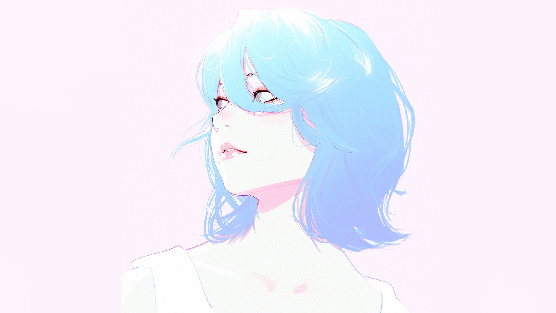 Blue Hair Anime Girl by Kuvshinov-Ilya on DeviantArt - wide 10