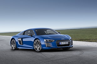 photo of blue Audi coupe