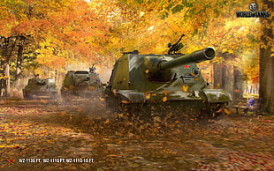 gray three battle tanks during daytime HD wallpaper