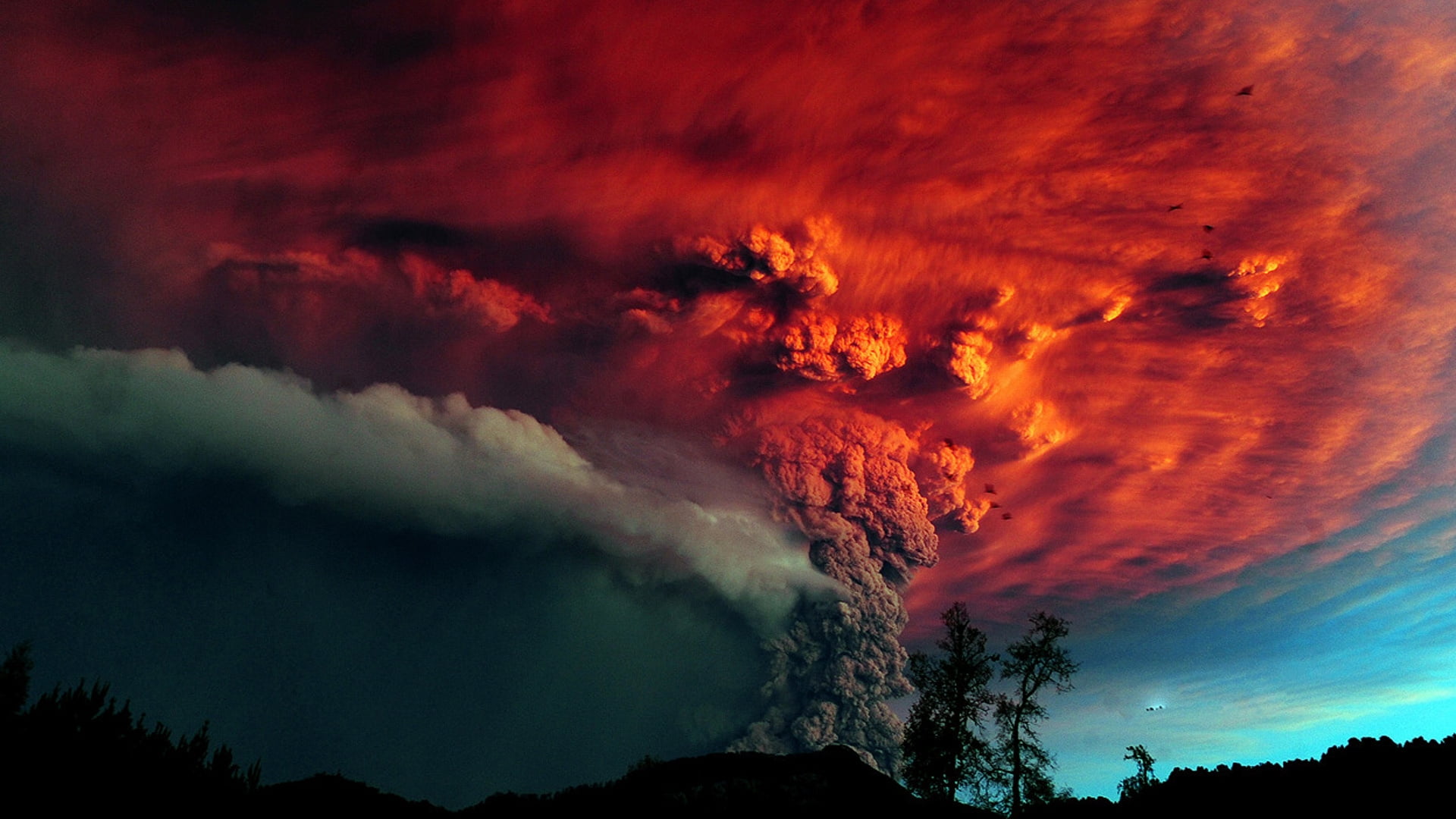 wide-angle photograph of cloud forms