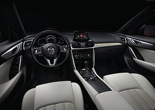black Mazda steering wheel HD wallpaper