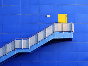 blue steel stairs, architecture