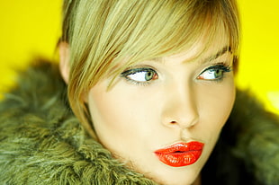 women's red lipstick