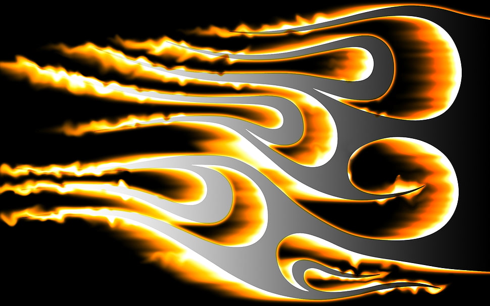 yellow and black illustration HD wallpaper