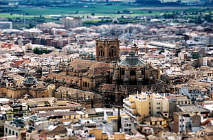 city, tilt shift, Granada, Spain HD wallpaper