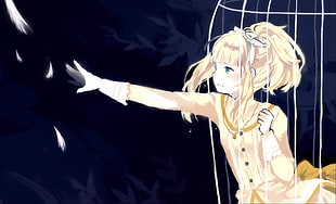 blonde hair Female anime illustration HD wallpaper