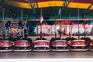 assorted-color bump cars, Autodrome, Attraction, Playground