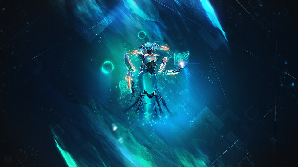 green and black abstract painting, League of Legends, Lissandra (League of Legends) HD wallpaper