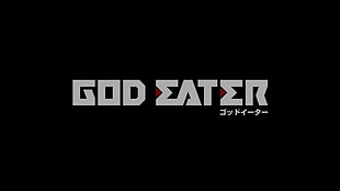 God Eater, anime, typography, black background