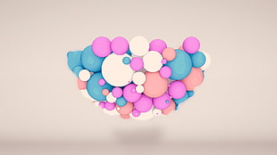 multicolored balls decor, Cinema 4D, digital art, balls, render
