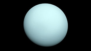 white ball, Uranus, space, minimalism