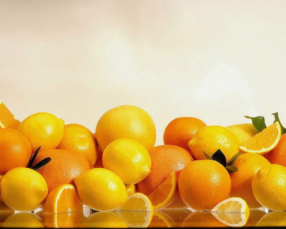 bunch of orange with sliced oranges HD wallpaper