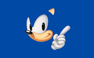 Sonic the Hedgehog illustration, Sonic the Hedgehog, minimalism, video games, blue HD wallpaper