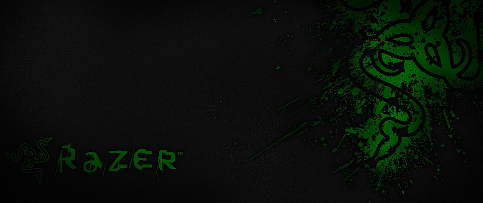 black and green Razer digital wallpaper, ultra-wide, Razer Inc. HD wallpaper