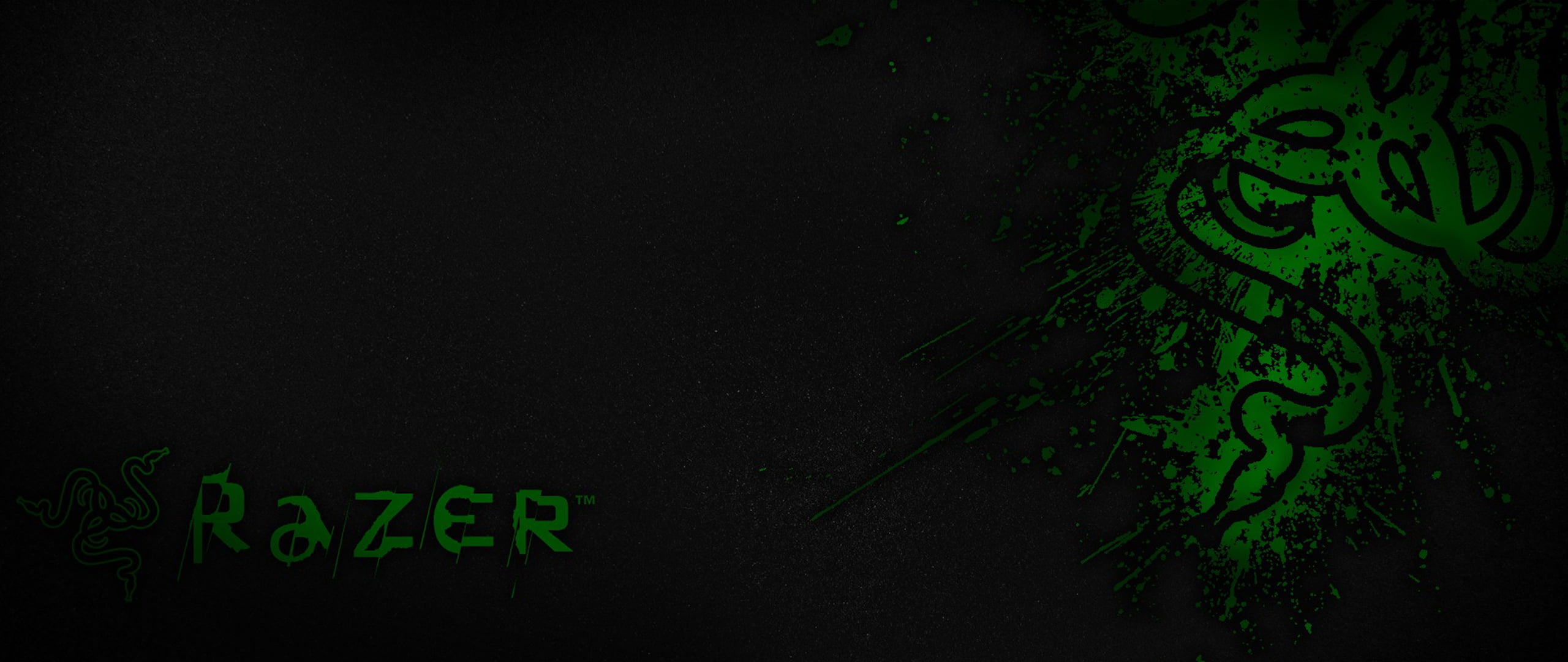 black and green Razer digital wallpaper, ultra-wide, Razer Inc.