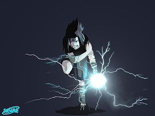 Uchiha Sasuke wall paper, Naruto Shippuuden, Uchiha Sasuke, lightning