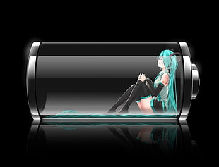 green-haired female anime character, Vocaloid, Hatsune Miku
