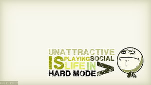 Unattractive playing social text, quote, typography, digital art, simple background
