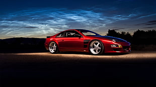 red coupe, car, Nissan 300ZX
