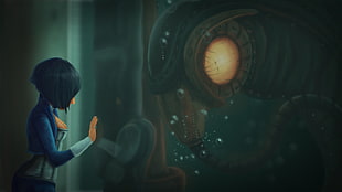 female black hair anime character illustration, artwork, video games, BioShock, BioShock Infinite