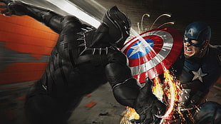 Marvel Black Panther vs Captain America poster