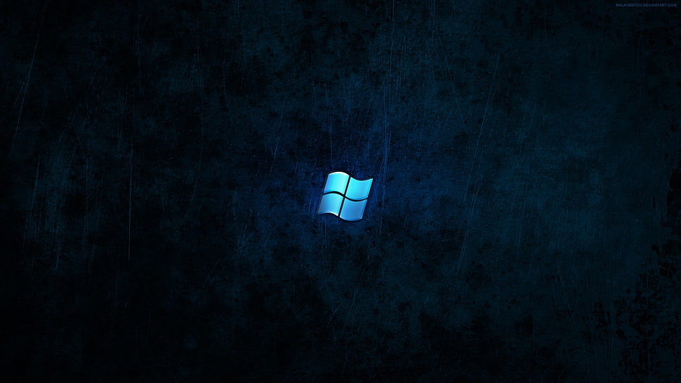 Microsoft Windows logo, Windows 7, dark, Microsoft Windows, blue HD wallpaper