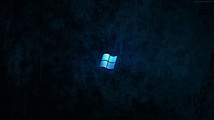 Microsoft Windows logo, Windows 7, dark, Microsoft Windows, blue