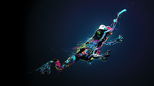 multicolored frog drawing, animals, nature, digital art