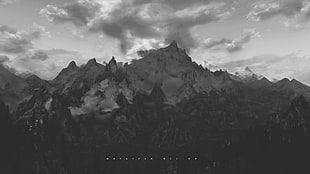 mountain grayscale photo, The Elder Scrolls V: Skyrim, mountains, landscape, villages