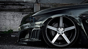 chrome 5-lug vehicle wheel and tire, car, BMW M3 
