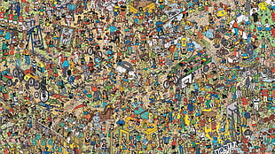 finding Waldo game illustration, Waldo, puzzles