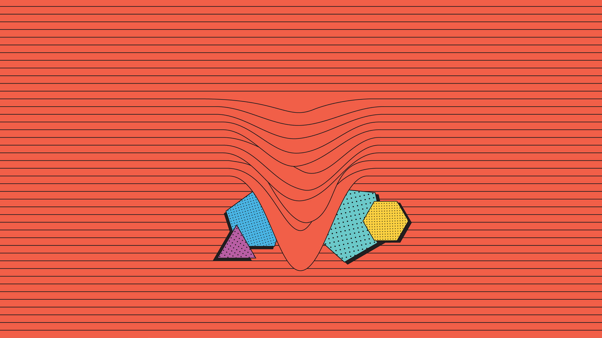 minimalism, digital art, vertical lines, hexagon