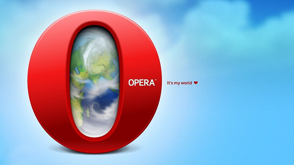 Opera It's my world wallpaper, Opera browser, world, opera, red HD wallpaper
