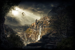 alien floating in air illustration, The Elder Scrolls V: Skyrim