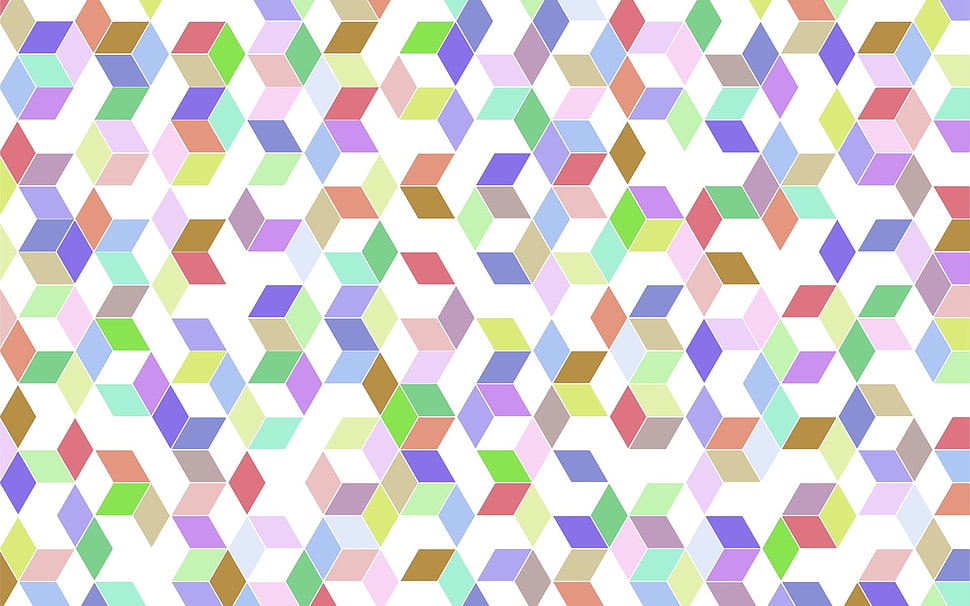 multicolored mosaic illustration HD wallpaper