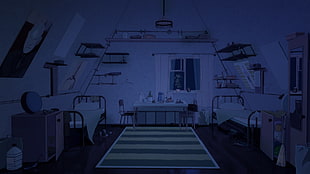white and black wooden table, ArseniXC, Everlasting Summer HD wallpaper