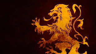 brown lion logo HD wallpaper
