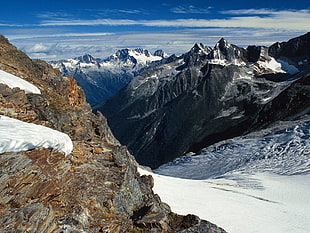 icy peak mountains landscape photo