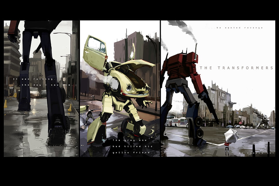 The Transformers digital artwork collage, Transformers, Optimus Prime, Megatron, Bumblebee HD wallpaper
