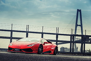 red sports car, Liberty Walk, LB Performance, Lamborghini, Lamborghini Huracan LP 610-4  HD wallpaper