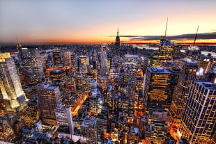 aerial view of city buildings, rockefeller center, nyc HD wallpaper