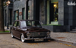 brown sedan, car, old car, Lada 2101, LADA