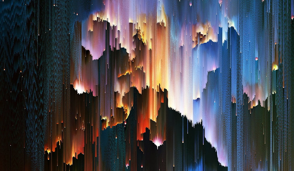 space, pixel sorting, abstract, digital art HD wallpaper