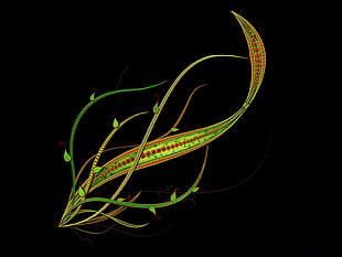 green, yellow, and red illustration