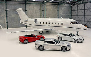 white and black car bed frame, Aston Martin DBS, Aston Martin DB9 Volante, Aston Martin V8 Vantage, Aston Martin HD wallpaper