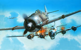 brown biplane, World War II, fw 190, Focke-Wulf, Luftwaffe HD wallpaper